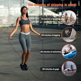 YSCARE Skipping Rope for Fitness, Adults & Children, for Boxing, Non-Slip and Ideal for Fitness, Crossfit, Sports and Leisure, Adjustable Size, Speed Rope (Black)