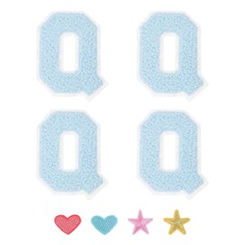 PATIKIL Parche para planchar con letras, paquete de 4 parches de chenilla para planchar de 2.75 pulgadas, calcomanías del alfabeto para decoración de disfraces de equipo, ropa, sombrero, bolsa de