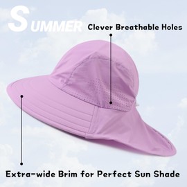 PESAAT Baby Sun Hat Unisex Sun Protection Summer Bucket Hats UPF 50+ Infant Toddler Beach Cap (CA/US, Age, 2 Years, 8 Years, Purple)