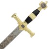 KING SOLOMON MEDIEVAL TEMPLAR CRUSADER REPLICA LONGSWORD- BLACK FANTACY SWORD