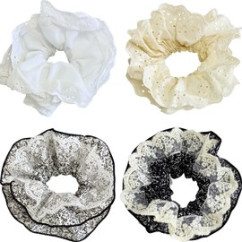 UDeBe Lace Hair Scrunchies for Women - Ultra Soft Scrunchies Hair Ties No Damage - Style-Infused