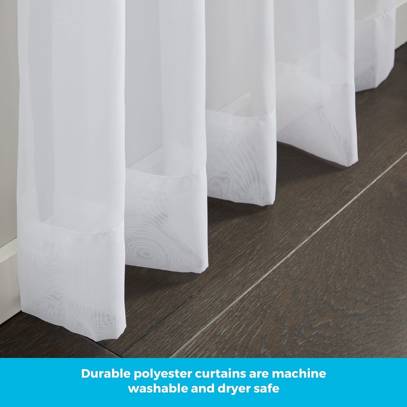 Linenspa Sheer Window Curtain Panels with Rod Pocket - 2
