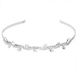 MAFELOE Fashion Rhinestone Alloy Headbands, Wedding Hairband Bridal Headpieces Hair Decorative Accessories for Women Ladies- Silver-SZ-MY