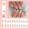 24 Pcs Winter Press on Nails Medium Fake Nails Coffin