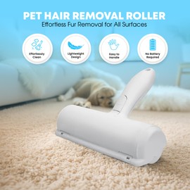 my pet shop Pet Hair Remover and Lint Roller for Clothing, Furniture, Fabrics, Bedding, Carpet, and Stairs, Removes Cat and Dog Animal Fur, Reusable and Non-Sticky, Easy to Clean