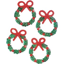 Beadery Holiday Beaded Ornament Kit, 2.25-Inch, Holiday Wreaths, Makes 16 Ornaments (BOK-5484)