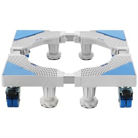 MAOPINER Multi-functional Washing Machine Stand Adjustable Base Mobile Roller with 4×2 Locking Rubber Swivel Wheels and 4 Strong Feet for Washing Machine, Dryer and Refrigerator 8 Wheels (White)