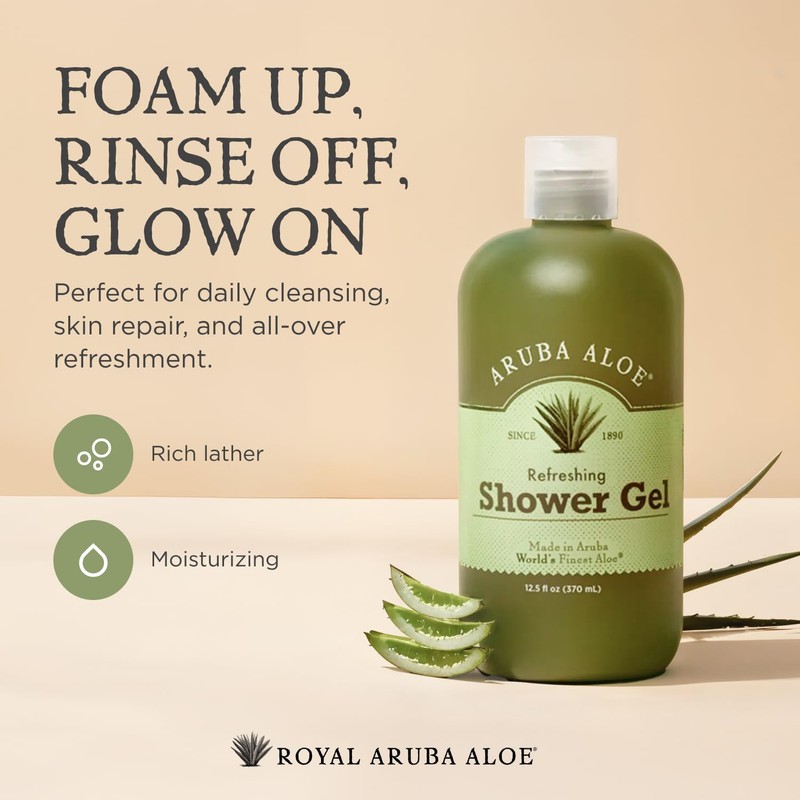 Aruba Aloe Refreshing Shower Gel - Gentle Cleansing, Soap-free, Hydrating