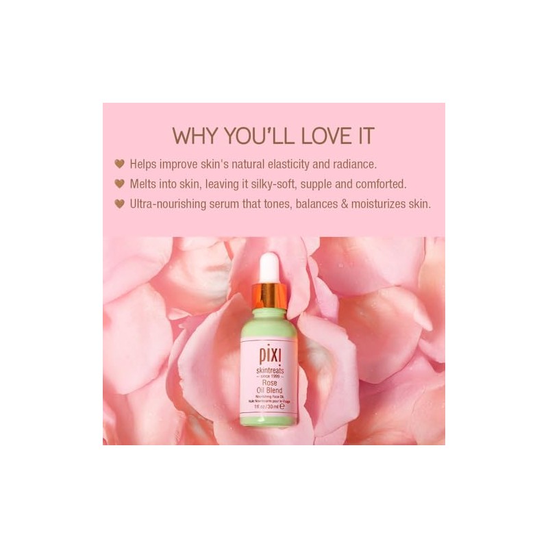 Pixi Beauty Rose Oil Blend Nourishing Face Oil with Rose