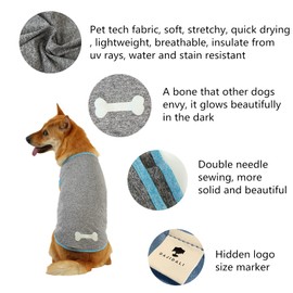DAJIDALI Dog and Cat Shirt in Tech Fabric with Luminous Print, Pet Clothes for Large, Medium, and Small Dogs, 2-Pack of Lightweight Functional t-Shirts