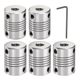 QUARKZMAN Pack of 5 Aluminium Alloy Shaft Coupling 6 mm to 7 mm, Flexible Coupling Motor Connector Joint, Stepper Motor Coupling for CNC Machine & 3D Printer (L25xD19)