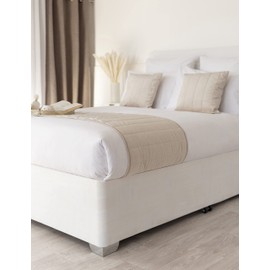 Belledorm 19" Extra Deep Base Wrap Valance Sheet - Transforms a drab looking bed base divan - Luxury Faux Suede (Off White, Single)