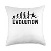 Evolution Graphic Badminton Player Shuttlecock Sports Smash Throw Pillow