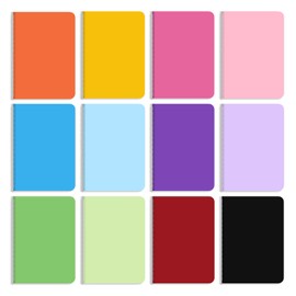 Yolistar Pack of 12 A6 Small Notebooks, Journal, Diary, Notepads, School Notebooks, 14 cm x 9 cm, Small Notebook with Kraft Paper Cover (30 Sheets), Small Notebook, 12 Colours Notebooks