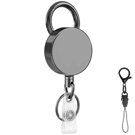RUISPEED Metal Retractable Keyring with Dyneema Cord - Ideal as an ID Card Holder or Name Card Reel for Office and On the Go