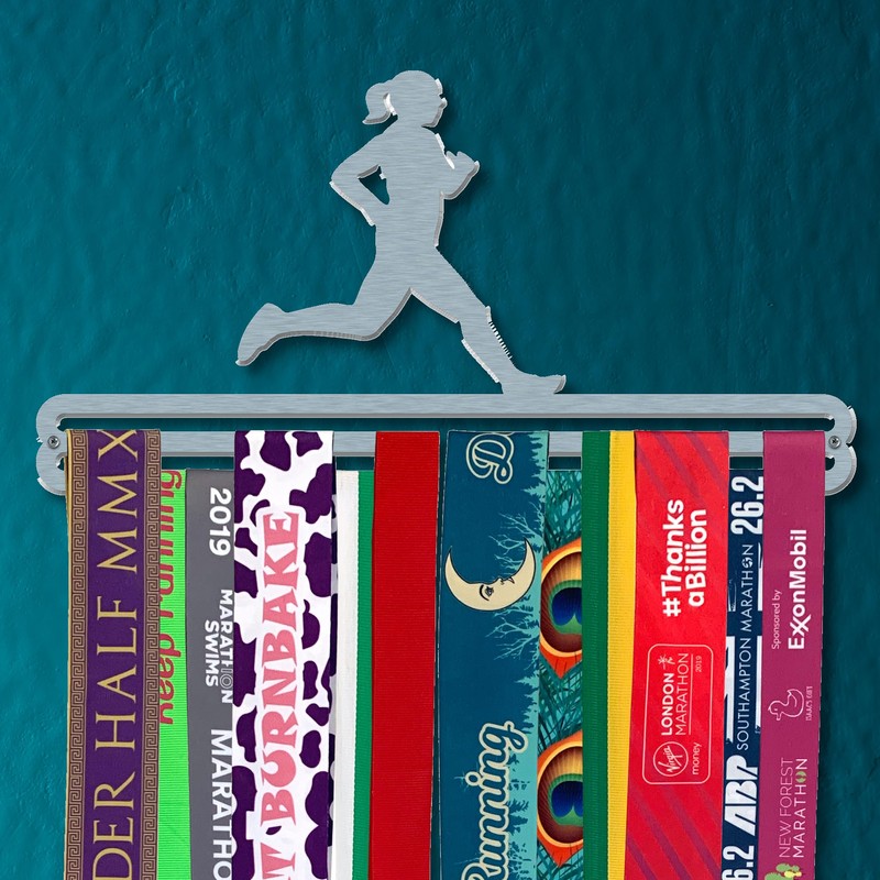 The Medal Hanger Shop | Female Runner | Stainless Steel