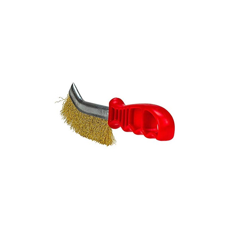 Forney 70516 Brass Wire Brush with Plastic Handle (Rust and