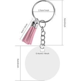 30 Set Acrylic Keychain Blanks Kit, Circles Key Chain Making Kit Tassel Set with Jump Rings for DIY Keychain Crafting Hand Painted