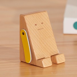 TOSMU 70112 Bo-chan Smartphone Stand Wooden Yellow Cute Yellow