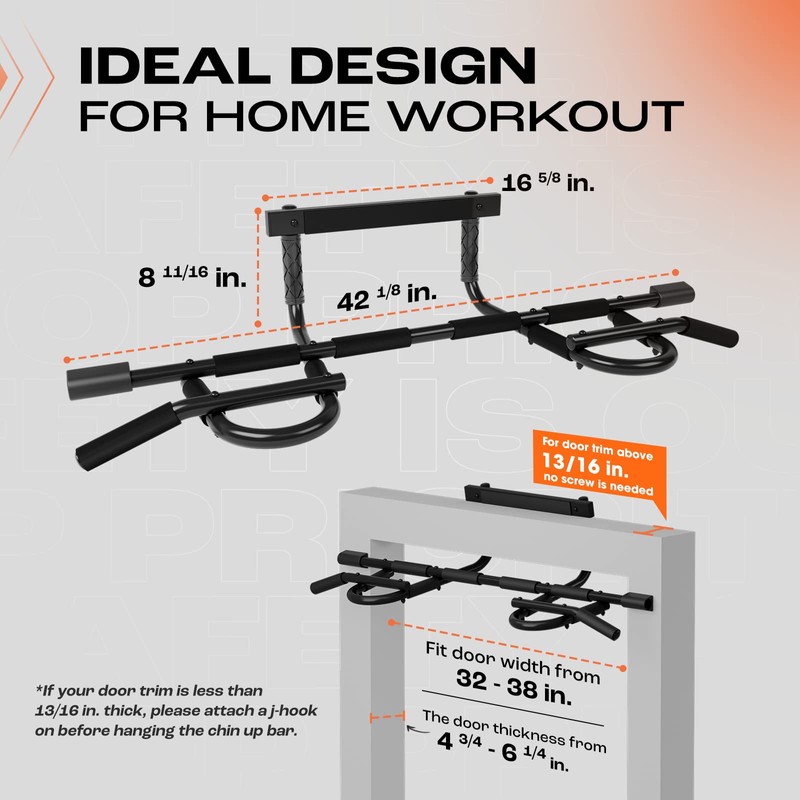 Yes4All Door Pull Up Bar, Heavy Duty Hanging Bar, Pull