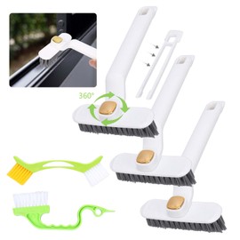 HONMOK 5Pcs Hard Bristle Crevice Cleaning Brush, Rotating Groove Gap Cleaning Brush, Bathroom Scrubbing Brush, Window Groove Thin Cleaning Brush, Multifunctional Cleaning Tool for Bathroom Kitchen