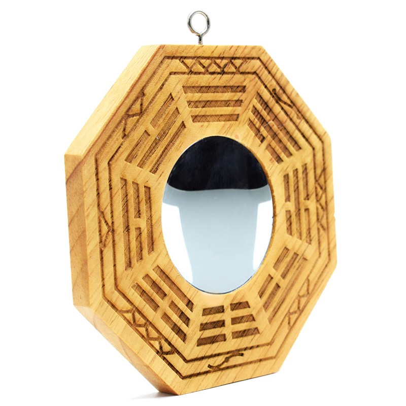 better us Feng Shui Wood Chinese Bagua Mirror 4 Inch