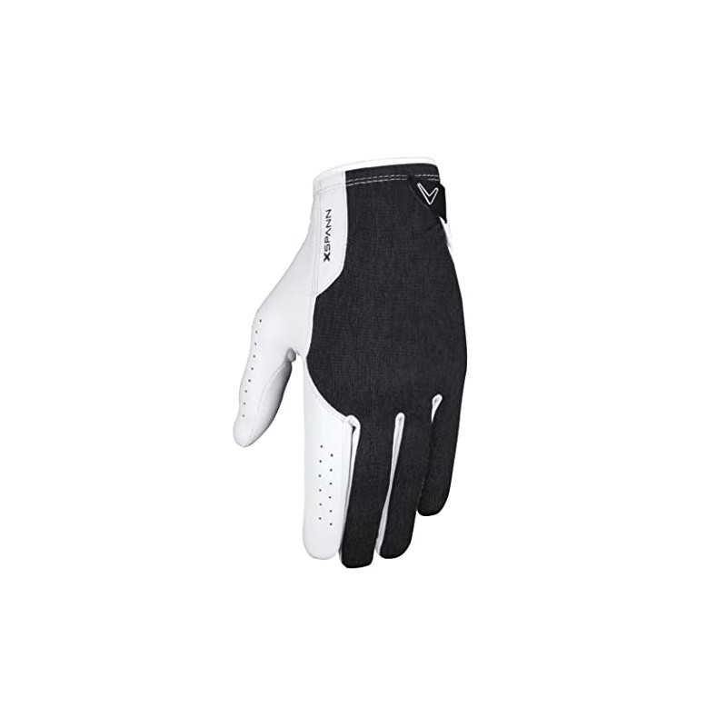 Callaway Golf 2019 X-Spann Guante para Hombre, Blanco/Negro, Cadet Medium-Large