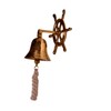 Purpledip Brass Nautical Bell with Captain's Wheel Hook: Unique Pirate
