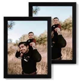 Heimlove 6x8 Picture Frame Set of 2,Display Pictures 6"x8",Black Photo Frame with Shatter Resistant Plexiglass,Picture Frames 6x8 Tabletop and Wall Mount,Poster Frame for Display Certificate Document