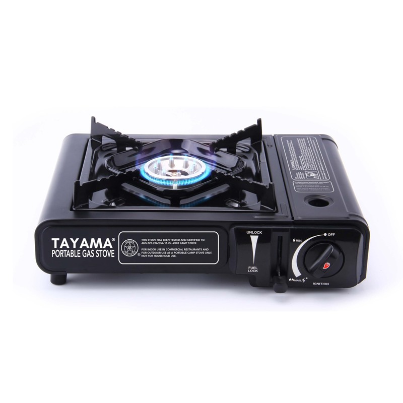 8,000 BTU Black Butane Gas Portable Camping Stove