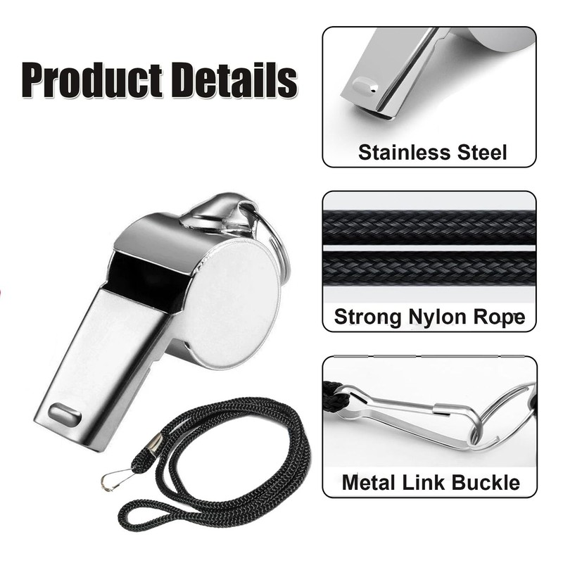 jatimdotin Whistle, Pack of 3 Stainless Steel Sports Whistles with