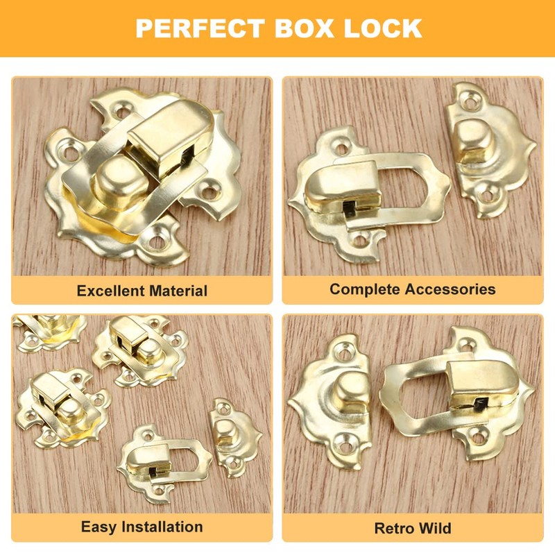 10 x Vintage Box Latch Hasp 30 x 30mm Jewelry