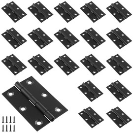 TAICHEUT 20Pcs/10 Pair 3 Inch Black Door Hinges, 75 x 50mm Stainless Steel Folding Butt Hinges with Screws, Ball Bearing Hinges for Home, Wooden Door