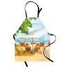Lunarable Seaside Apron, Umbrella and Chairs on Tropical Beach Summer