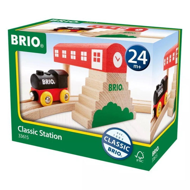 BRIO Wooden Classic Station with train Ages 3+ 33615