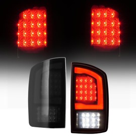 WonVon LED Taillights Assembly Compatible for 2002-2006 Dodge Ram 1500 2003-2006 Dodge Ram 2500 3500, Smoked Lens Rear Brake Light Replace CH2800147, CH2801147