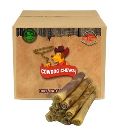 Cowdog Chews Rawhide Gourmet Meaty Rolls 7-8" (10 Count) – Premium Dog Treats with Savory Beef Filling, Long-Lasting Chew for Aggressive Chewers, High-Protein, Natural Ingredients