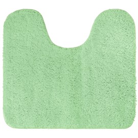 Brandsseller Toilet Mat 45 x 50 cm with Cut-Out Made of Soft Microfibre Fabric, Non-Slip Bath Mat for Toilet, Green