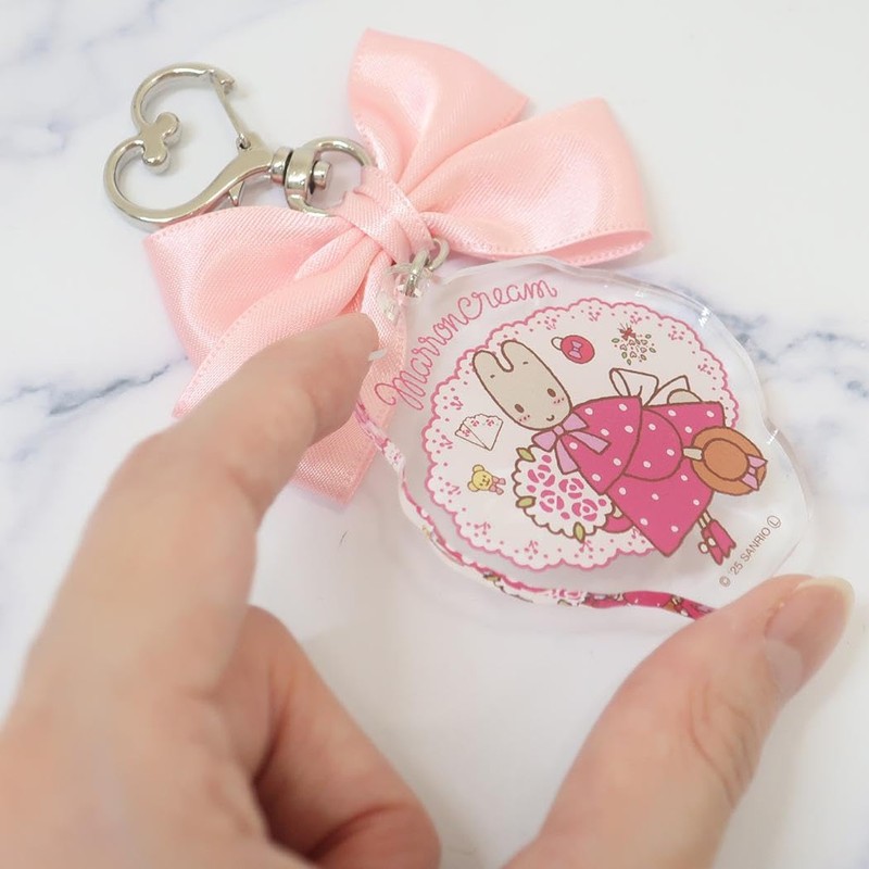 マロンクリーム リボンアクリルキーホルダー