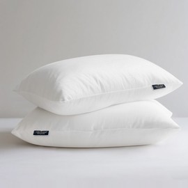 Farm To Home 100% Organic Cotton Bed Pillows King Size Set of 2 - Down Alternative Hotel Quality White Bedding for Back and Side Sleepers,20"x36"