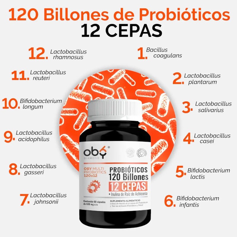 Probioticos 120 Billones Ufc Cepas Prebioticos Microencapsulacion Capas Inulina Achicoria