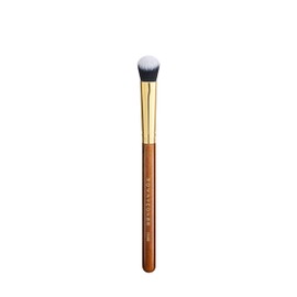 Desert Oak Series Precision Angled Dome Highlight Brush - Small Nylon Bristles for Targeted Cream/Liquid Highlighter, Under-Eye, Nose Bridge & Detail Work, Bubinga Handle & Brass Ferrule (CM 182)