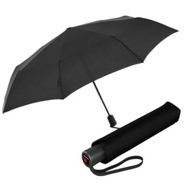 Knirps A.200 Medium Duomatic Pocket Umbrella - Compact and Storm Resistant - Wind Tunnel Tested, Black