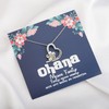 FOTAP Ohana Means Family Necklace - Hawaiian Flower Gift for