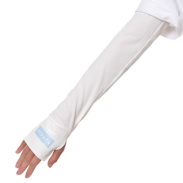 Bailante Bailante Arm Cover, Cooling Sensation, Arm Cover, Set of 2 Arms, Finger Type, UPF 50+, UV Protection, Sun Protection, Sweat Absorbent, Quick Drying, UV Protection, Sports / Driving, Women's, Unisex, white