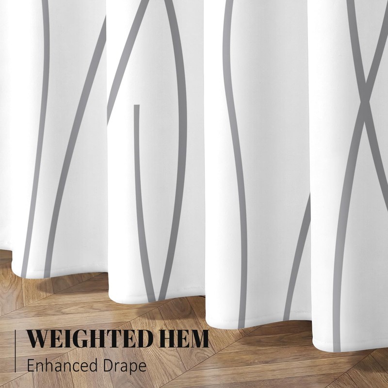 NDDYCU Grey and White Striped Shower Curtain Waterproof Bathroom 180x180