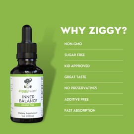 Ziggy Health Inner Balance Tincture - Intestinal Support Movement Formula, Black Walnut Liquid, Harmful Organism Cleanse, Herbal Remedy, Supplement, Gluten Free, 1oz