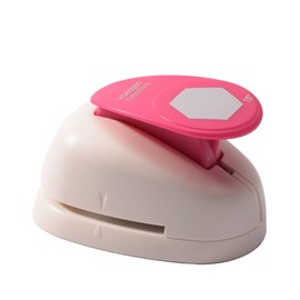Vaessen Creative Craft Paper Punch, Hexagon, 1.5 Inch, for DIY Projects, Scrapbooking, Card Making and More, White/Pink