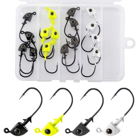 Alwonder 16-Pack Tungsten Swimbait Jig Heads Kit 1/4oz, Fishing Swim Bait Jigs Heads Hooks Saltwater Freshwater Fishing Lures for Bass Flounder Pompano Striper Halibut
