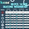 KEZE 660 PCS 18 Size Clear Food Grade Silicone O